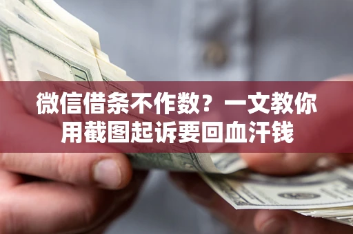 武汉微信借条不作数？一文教你用截图起诉要回血汗钱