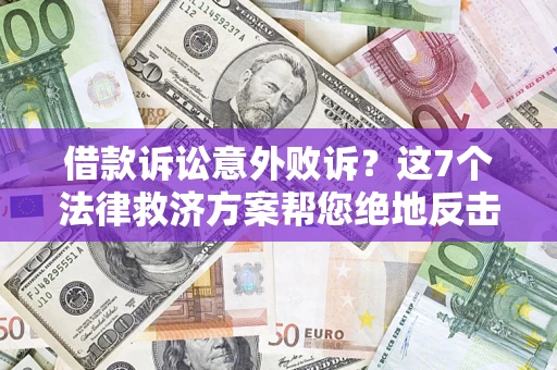 武汉借款诉讼意外败诉？这7个法律救济方案帮您绝地反击！