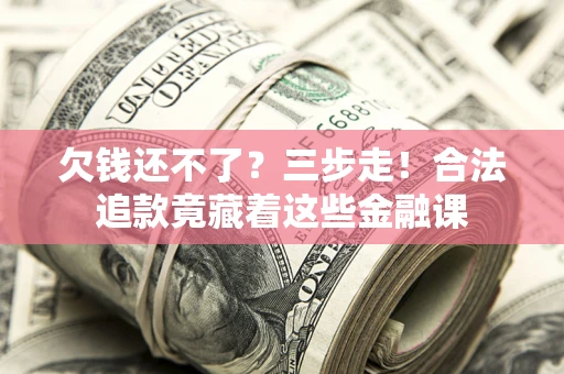 武汉欠钱还不了？三步走！合法追款竟藏着这些金融课