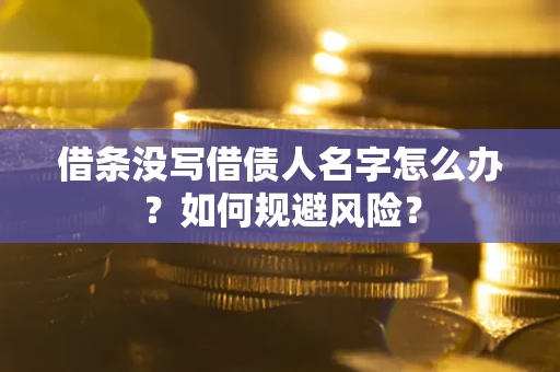武汉借条没写借债人名字怎么办？如何规避风险？