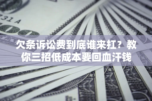 武汉欠条诉讼费到底谁来扛？教你三招低成本要回血汗钱